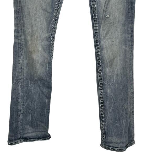 VIGOSS Stella V Stitch Boot Cut Jeans Mid-Rise  Embellished Medium Wash Size 3/4 - Picture 3 of 11